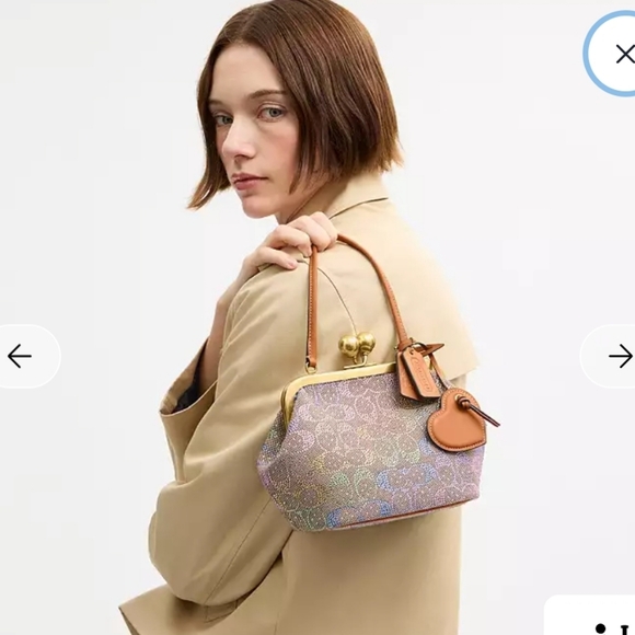 NWT AUTHENTIC COACH Rainbow Crystal Candy Kisslock 16 Pastel NEW - Picture 16 of 17